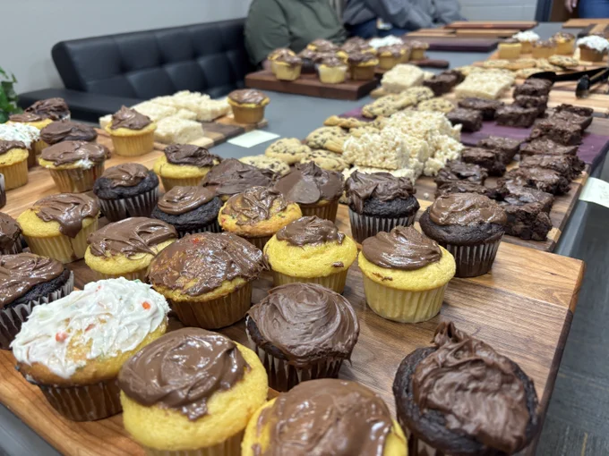 Baked goods on cutting boards