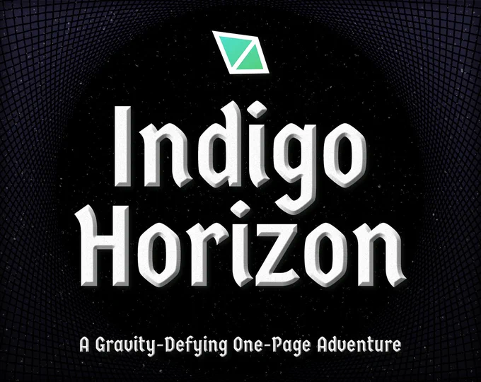 Indigo Horizon, a gravity-defying one-page adventure