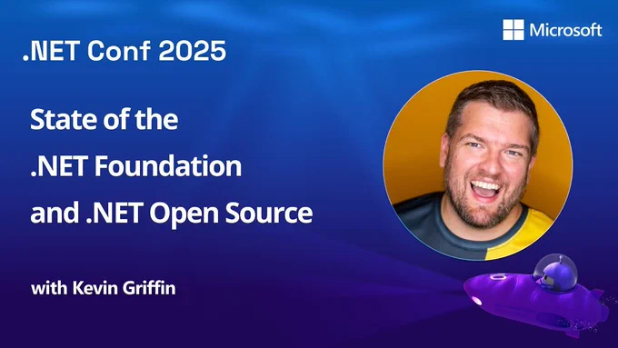 Spot art.
Photo of presenter(s)
text reads: 
State of the .NET Foundation and .NET Open Source