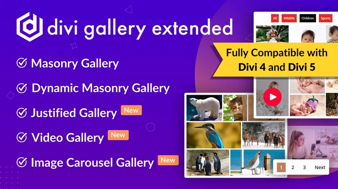 Divi Gallery Extended - Fully compatible with Divi 4 and Divi 5
