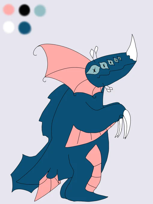 He is an ancient deep-sea kaiju from FPE Depth Au, with scorpion-like appendages around his head, five pairs of eyes, a horned nose that can emit super-vibration waves, and scythes on his hands that can slash opponents. He was initially injured outside the underwater base and then rescued by Depth Bubble and Depth Scotch. Finally, he was captured by Depth Lana using a containment capsule and used as a bodyguard. He reappeared in Monarch Au, attacked by Red King outside the base, and was finally rescued by Miss Circle piloting a mech and drove Red King away.