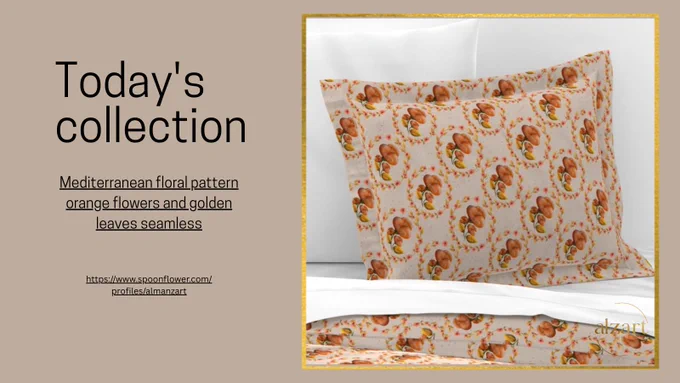 #SurfacePatternDesign #TextileDesign #HomeDecor #Spoonflower #PatternDesign #FloralPattern #MediterraneanStyle #InteriorDesign #FabricDesign #Alzart