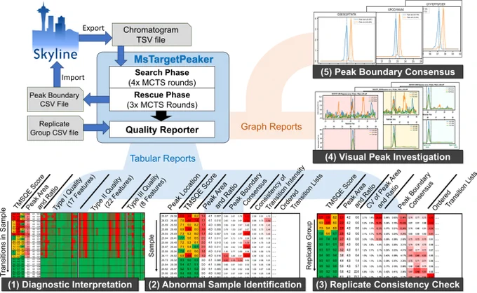 Figure 7 .Usage workflow of MsTargetPeaker and diagnostic reports. 
