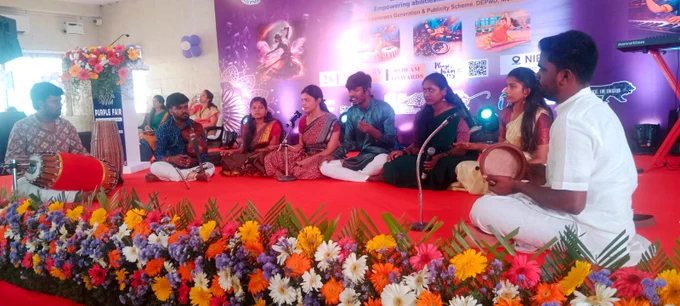 Group Singing performed by differently abled persons on the occasion of grand event 'Purple Fair 2026' at NIEPMD (D), Chennai.

