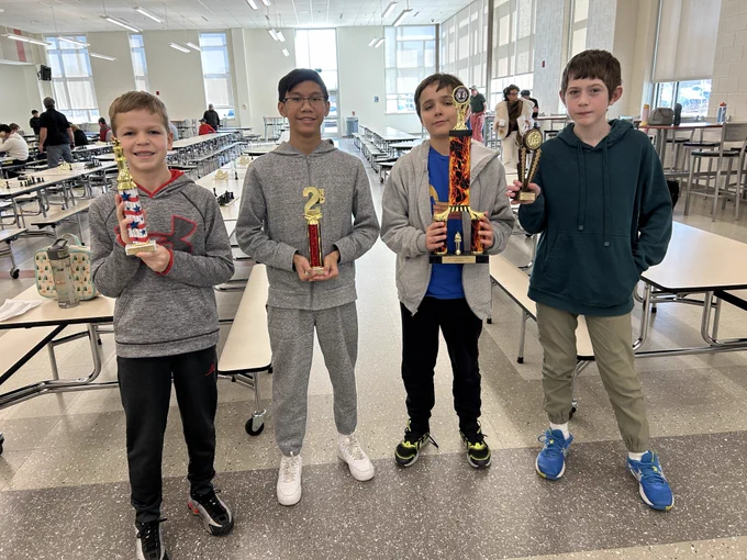 Middle School winners for county chess tournament