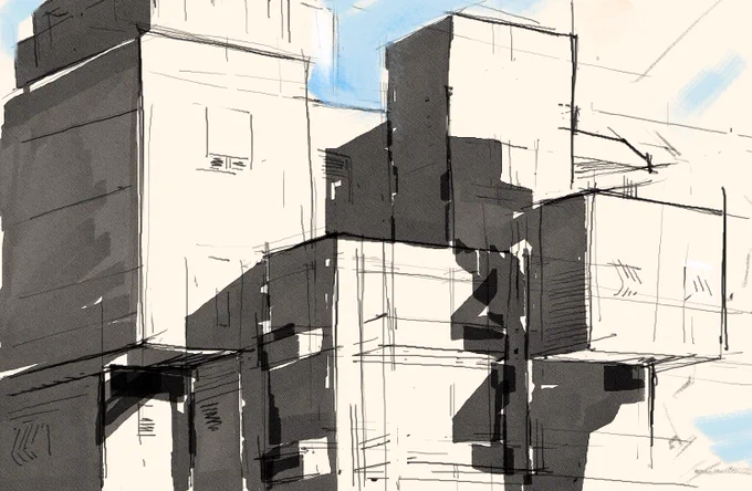 close up of architecture wip minimal dark and light tones  