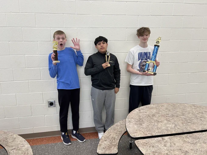 Top three winners from this weekend’s chess tournament. First place Annapolis HS, Second place Arundel, Third place Meade HS.
Great sportsmanship!