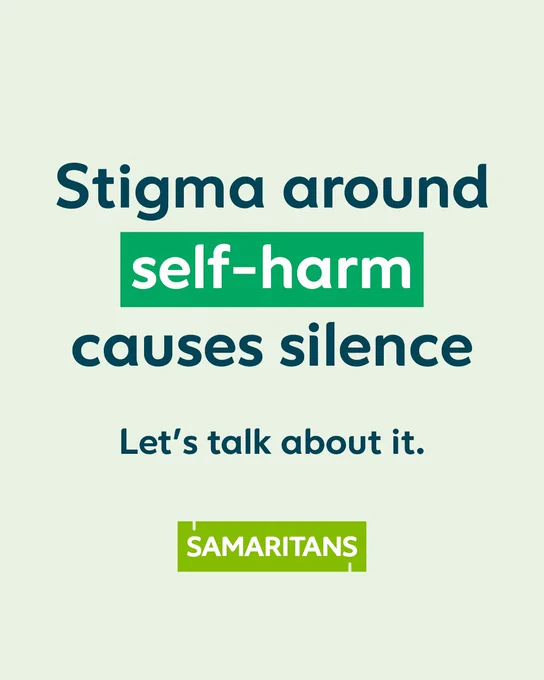 Stigma around self- harm causes silence. Let's talk about it. 