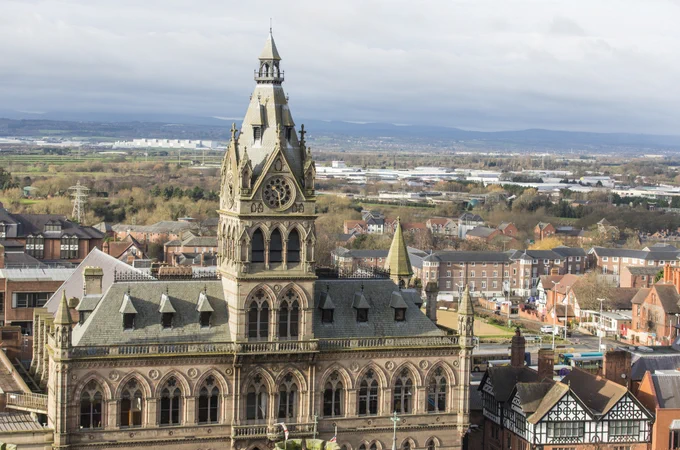 The view of Wales from Chester Cathedral