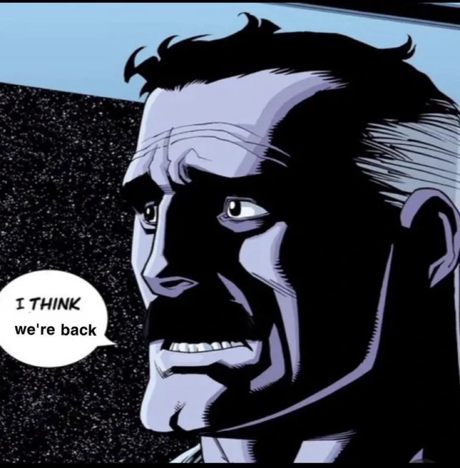 Panel of Nolan Grayson from the Invincible comics. There’s a speech bubble that says “I think we’re back”