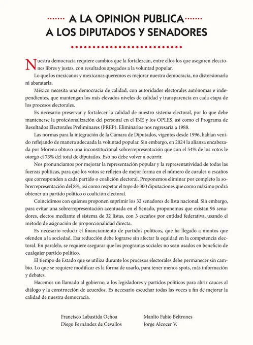 Nuestra democracia requiere cambios que la fortalezcan, entre ellos los que