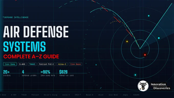 🛡️ From Iron Dome to hypersonic missiles — the complete A–Z breakdown of how the world defends its skies. Radar. Lasers. Kill chains. Drone swarms. All of it. 
35 min read that'll change how you see modern warfare. 🔗

https://innovationdiscoveries.space/air-defense-systems-the-complete-a-z-guide/