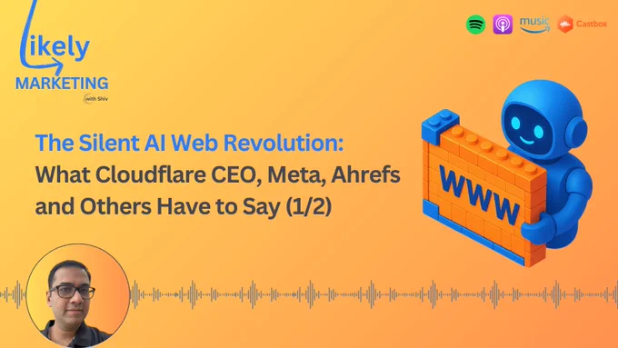 AI is fundamentally reshaping the internet. In this episode, we unpack insights from Cloudflare CEO Matthew Prince on the rapid rise of AI traffic, the shift from open web to private platforms, and how search is evolving. Discover why Google searches are declining, how TikTok and messaging apps are becoming new discovery tools, and what this means for the future of marketing, security, and online behavior. If you want to understand where the web is headed—and what role AI will play—this episode is a must-listen.