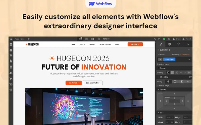 Webflow Conference Website Template - Hugecon