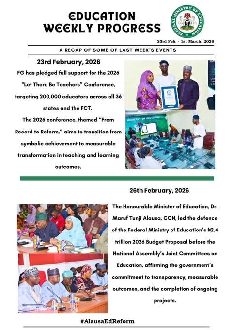Minister @DrTunjiAlausa showcasing the progress of his reforms at @NigEducation ministry. 