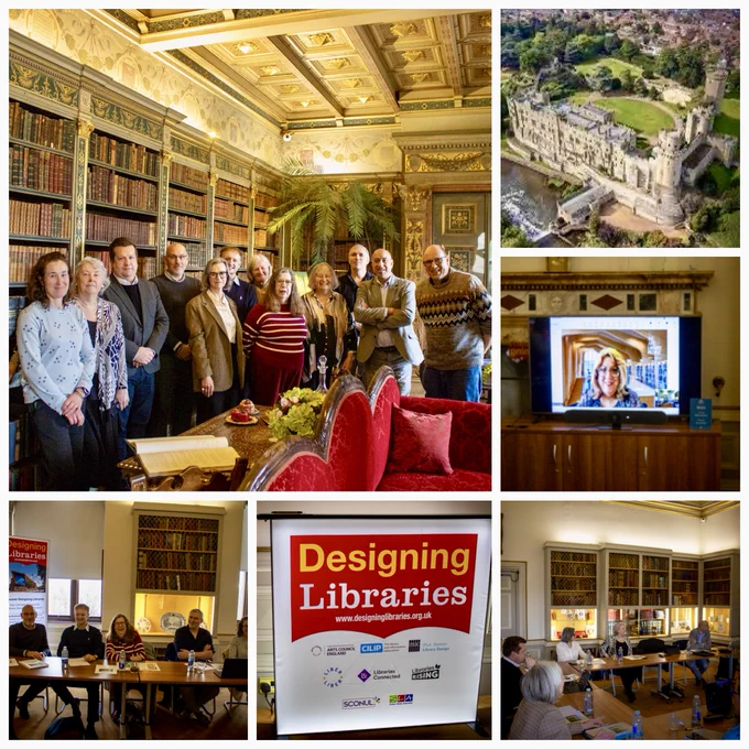 Designing Libraries sponsors and advisory group members meeting in Warwick Castle in the amazing 17th Century Italian Library