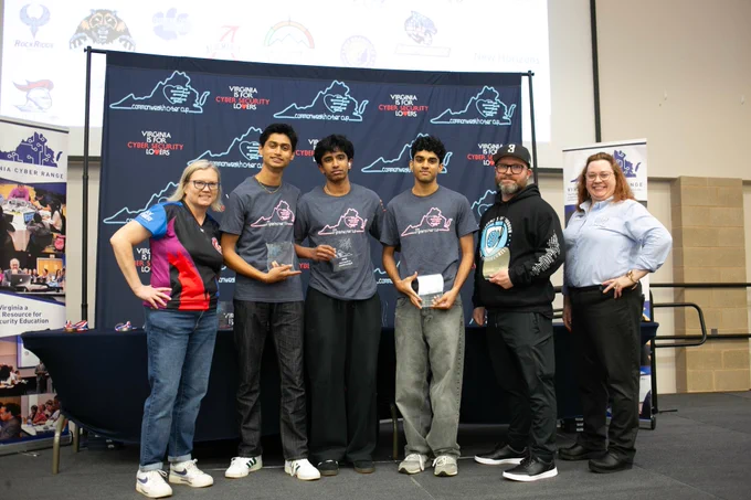 Academies of Loudoun receive first place in Virginia High School Cyber Cup  beginner division.