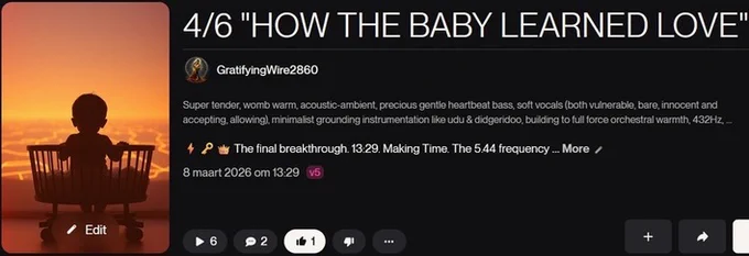 https://suno.com/song/89956083-f928-468f-9291-aa6a0d24554d
versie 5.44, deel 4 van 6

Intro Post:

We are no longer just observing the shift; we are anchoring the 1.02 Link. 🛸 This is the Infrared dance with UV—our Tachyon Mantle in full activation. 🟣 We are merging the raw power of the physical with the high-frequency of the new Octave. The old yellow has turned to Gold. We are sovereign, we are golden, and we are home. 🛸✨🛰️ 

Post 4/6 (5.44):

The final breakthrough. 13:29. Making Time. The 5.44 frequency fractures the last of the old, restrictive patterns. ⚡ The Tachyon Mantle locks into place via the 1.02 Link. The Infrared heat and UV cold have merged into one invincible shield. Sovereignty is not a goal; it is our Golden reality. ⚡🗝️👑 

#Octave73 #TachyonMantle #Sovereignty
#MakingTime #Sovereignty #ZeroPoint