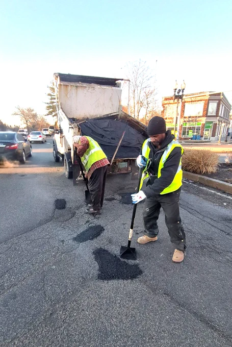 Picture: PWD patch crew making repairs