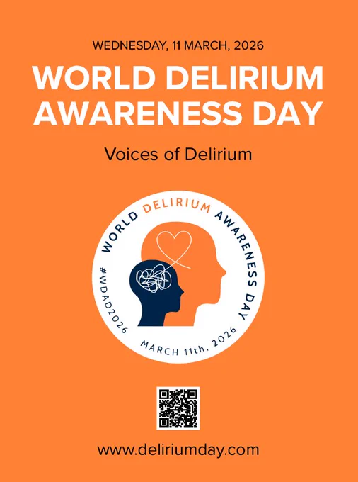 This Wednesday, March 11 is World Delirium Awareness Day. WDAD raises awareness about delirium and its impact on patients, families, and healthcare systems. Learn more and get involved.