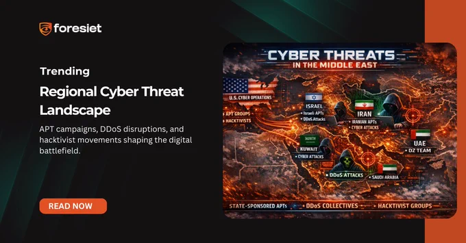 For organizations operating in or connected to these regions, cyber risk is no longer a technical issue — it’s a strategic business concern. Brand reputation, operational continuity, and customer trust are all at stake.

At Foresiet, we help organizations stay ahead of evolving threats through brand protection, dark web monitoring, threat intelligence, and digital risk assessment.

Because in this environment, awareness alone isn’t enough.
Preparedness is the real advantage.