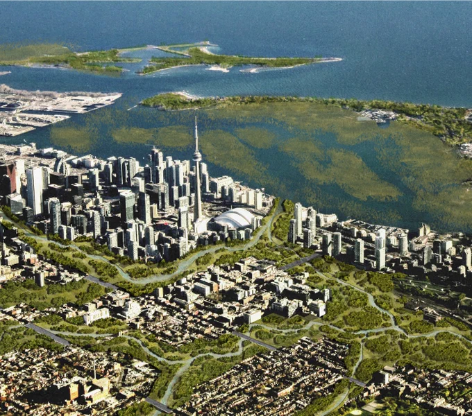 Toronto digital downtown waterfront skyline 