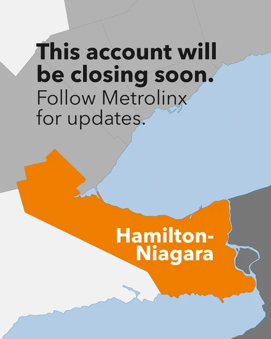 Map highlighting the Hamilton region with a message about an impending account closure.