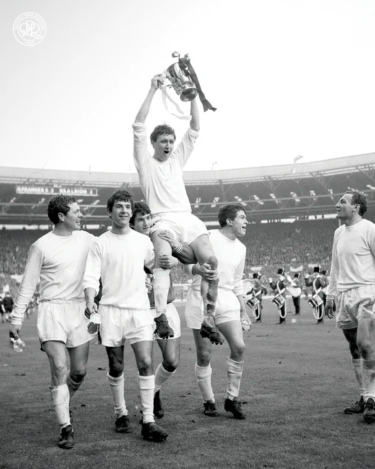 QPR lifting the League Cup at Wembley on 4th March 1967.