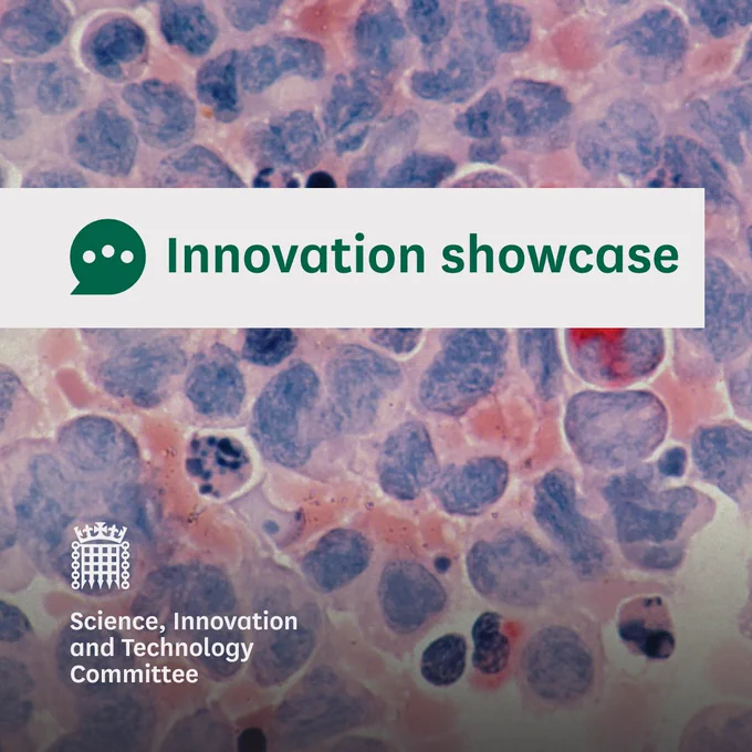 Innovation showcase.
Science, Innovation and Technology Committee.
Photo shows a close up of human cells under a microscope, including cancerous cells. 