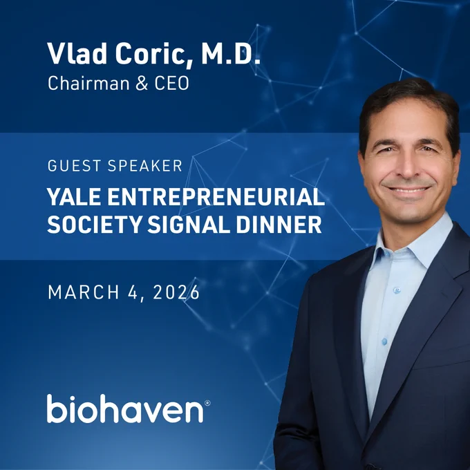 Vlad Coric, MD, Guest Speaker at Yale Entrepreneurial Society Signal Dinner