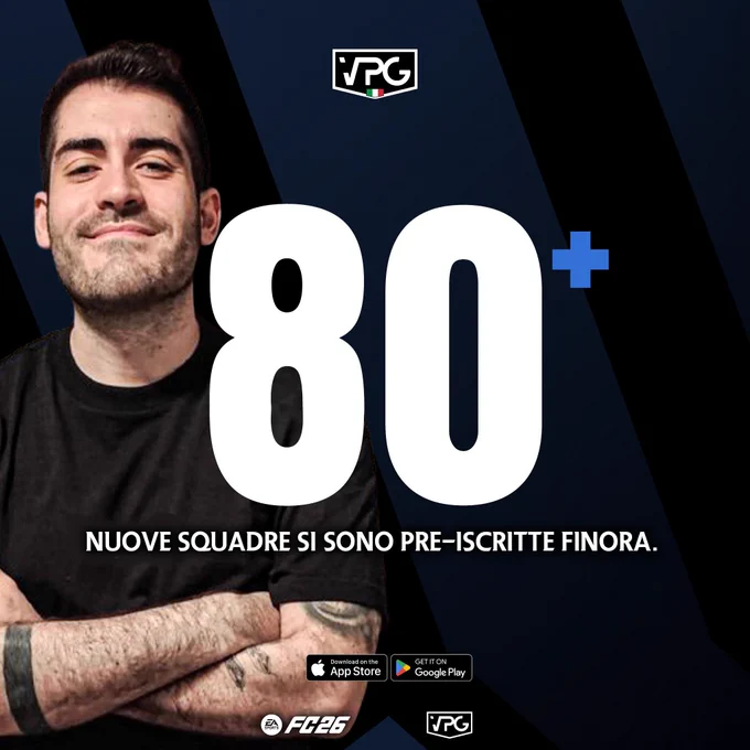 80  NUOVE SQUADRE HANNO SCELTO VPG 🇮🇹 PER LA PRIMA VOLTA!

🚀 LA COMMUNITY CRESCE OGNI GIORNO.

⏳ C’È ANCORA POCO TEMPO PER UNIRTI → https://chat.whatsapp.com/LnzRX8Od0hKKiTvOqQrk8W?mode=hq2tcli

#FC26 #ProClubs #EAFC #VPG 
#WhereTheChampionsPlay