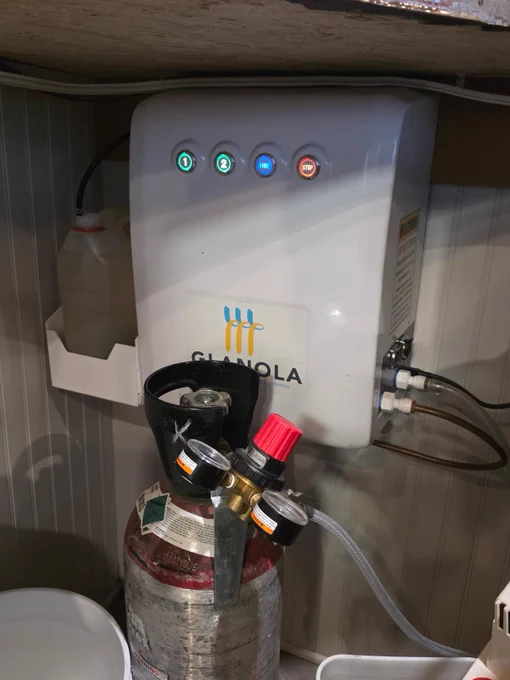 The Glanola Beer Line Cleaning System installed in bar.