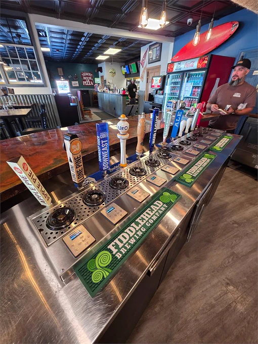 The ReverseTap bottom-filling 12 Tap beer kiosk.