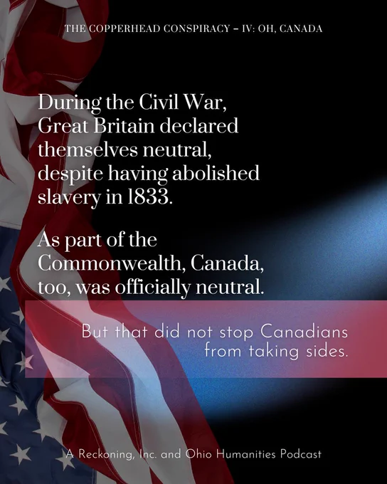 During the Civil War, Great Britain declared themselves neutral, despite having abolished slavery in 1833. As part of the Commonwealth, Canada, too, was officially neutral. But that did not stop Canadians from taking sides.