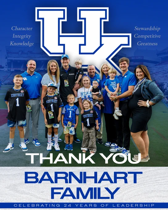 A graphic saying Thank you Barnhart Family with a family photo of the Barnharts