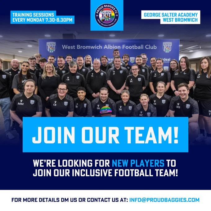 A poster featuring the PBFC squad advertising for new players.