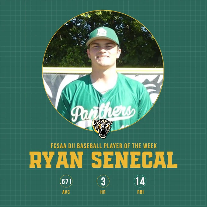Ryan Seccal is named baseball player of the week, showcasing his outstanding performance in recent games.