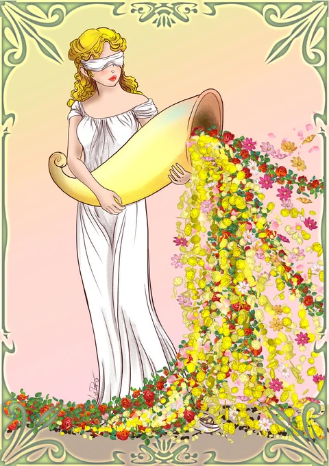 Paint of Tyche  By lapaowan 
https://www.deviantart.com/lapaowan/art/Tyche-828692436