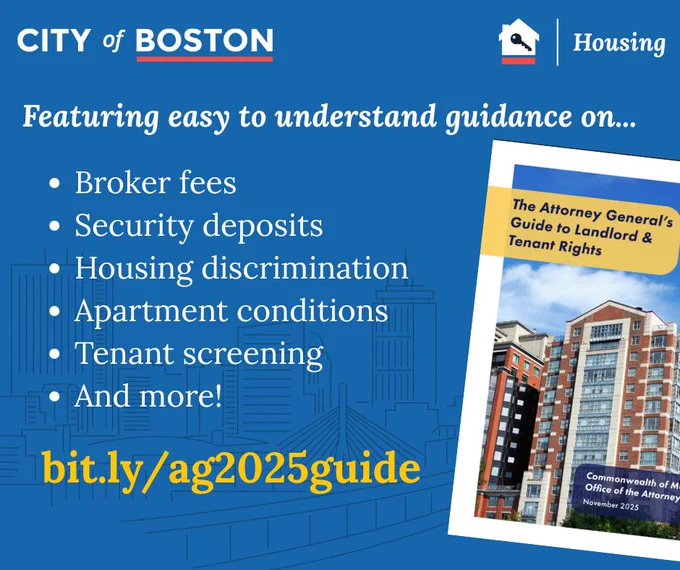 City of Boston housing guide offers clear advice on broker fees, security deposits, discrimination, and tenant screening.