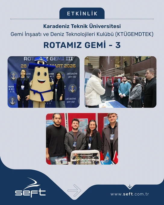 SEFT Mühendislik olarak, Karadeniz Teknik Üniversitesi Gemi İnşaatı ve Deniz Teknolojileri Kulübü (KTÜGEMDTEK) tarafından düzenlenen “Rotamız Gemi-3” kariyer etkinliğinde, öğrenci arkadaşlarımızla bir araya gelmekten büyük mutluluk duyduk. İşe alım, staj süreçleri üzerine sohbet ettik ve birebir mülakat simülasyonları gerçekleştirdik. 

Etkinliğin organize edilmesinde emeği geçen tüm kulüp üyelerine ve katılım sağlayan herkese teşekkür ederiz.

@ktugemdtek

#Etkinlik #GemiDizaynı #ShipDesign #inovasyon #DenizAraçları #KaradenizTeknikÜniversitesi #KTUGEMDTEK #SEFTengineering