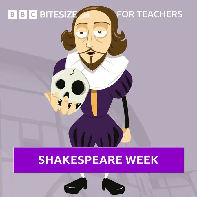 a cartoon of william shakespeare