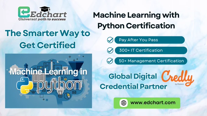 The Machine Learning Using Python Certification from Edchart validates professional expertise in machine learning algorithms, predictive modeling, and AI development using Python. This certification is designed for developers, job seekers, freelancers, and IT professionals who want to demonstrate practical knowledge of machine learning technologies.

The credential includes a globally verifiable digital badge issued through Credly, the leading digital credential platform. Employers and recruiters can instantly verify the certification, improving professional credibility and career opportunities in AI, data science, and machine learning engineering.