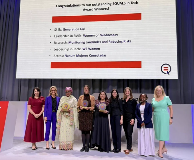 Photo of the winners of the Equals In Tech Awards 