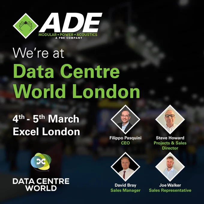 ADE are attending Data Centre World London from 4th-5th March at the Excel London