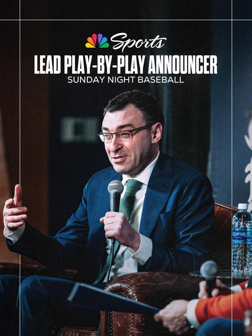 Jason Benetti has been named the new lead play-by-play announcer for Sunday Night Baseball on NBC Sports.