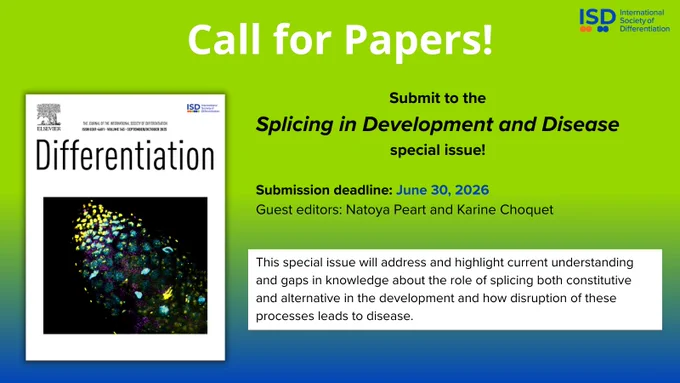Call for Papers! Submit to the Splicing in Development and Disease special issue