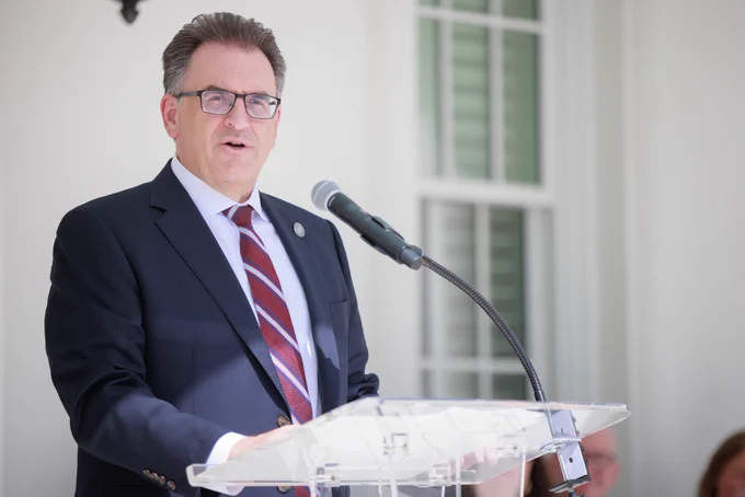 BCAS Dean Joseph Messina speaking at a podium