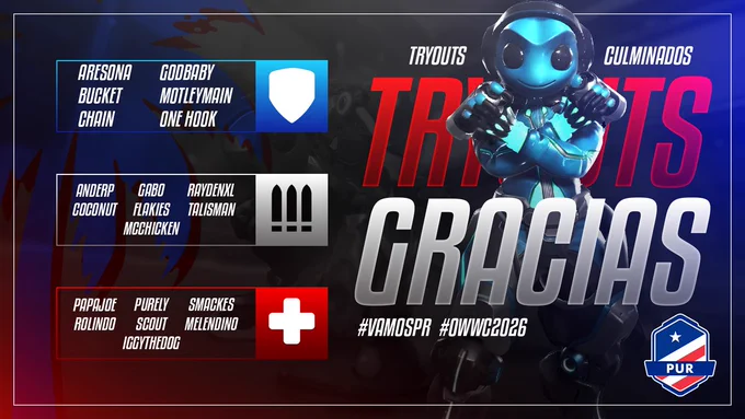 Puerto Rico Tryouts participants for the Overwatch World Cup 2026