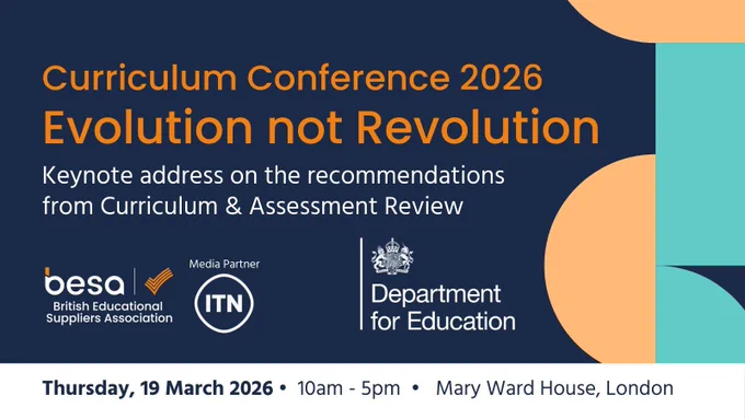 Visual asset promoting the event 'Evolution not Revolution' at this year's BESA Curriculum Conference.