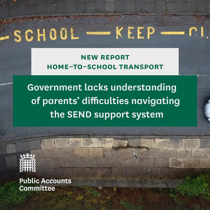 New report: Home-to-school transport.

Government lacks understanding of parents' difficulties navigating the SEND support system.